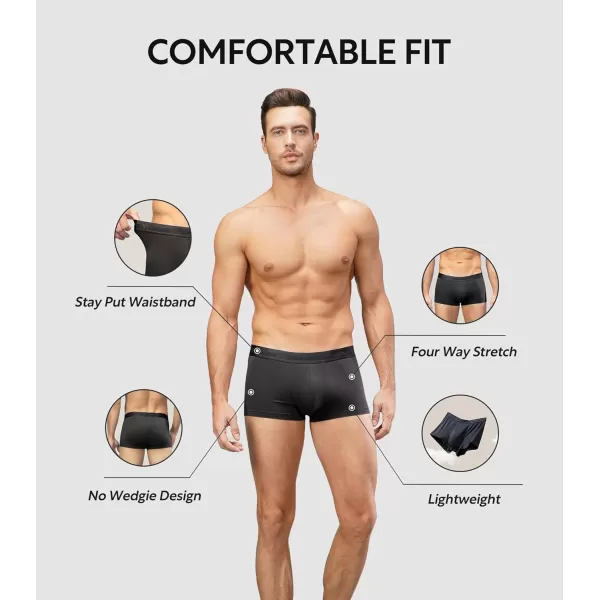 Mens Underwear Ultra Soft Micro Modal Support Pouch Trunks Moisture Wicking Boxer Briefs for Men 3 or 4 Packs