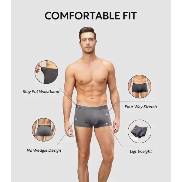 Mens Underwear Ultra Soft Micro Modal Support Pouch Trunks Moisture Wicking Boxer Briefs for Men 3 or 4 Packs