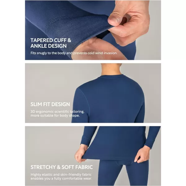 Thermal Underwear for Men Cotton Fleece Lined Men's Thermal Bottoms &amp; Sets Stretch Base Layer Tops &amp; Long Johns