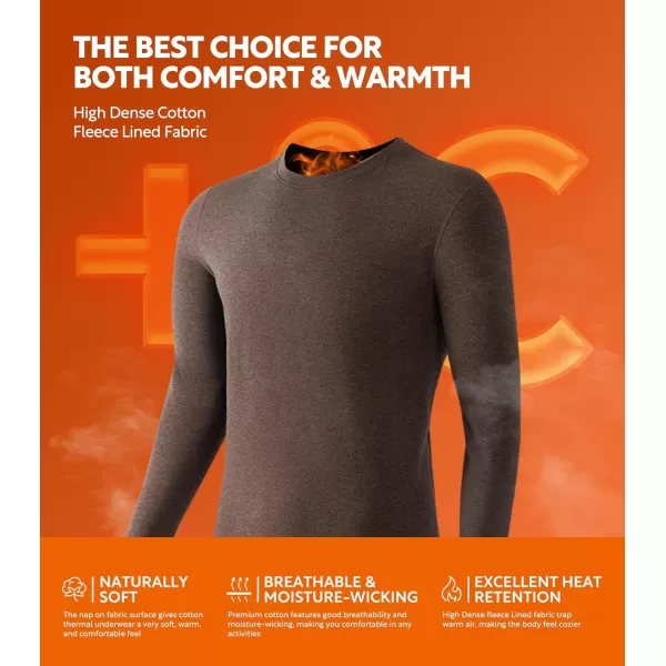 Thermal Underwear for Men Cotton Fleece Lined Men's Thermal Bottoms &amp; Sets Stretch Base Layer Tops &amp; Long Johns