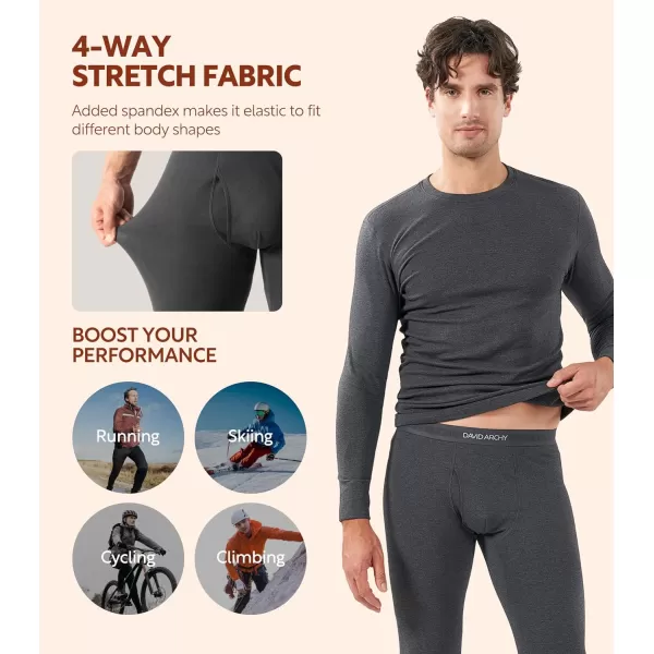 Thermal Underwear for Men Cotton Fleece Lined Men's Thermal Bottoms &amp; Sets Stretch Base Layer Tops &amp; Long Johns