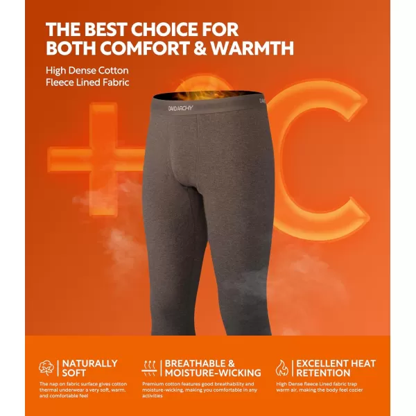 Thermal Underwear for Men Cotton Fleece Lined Men's Thermal Bottoms &amp; Sets Stretch Base Layer Tops &amp; Long Johns