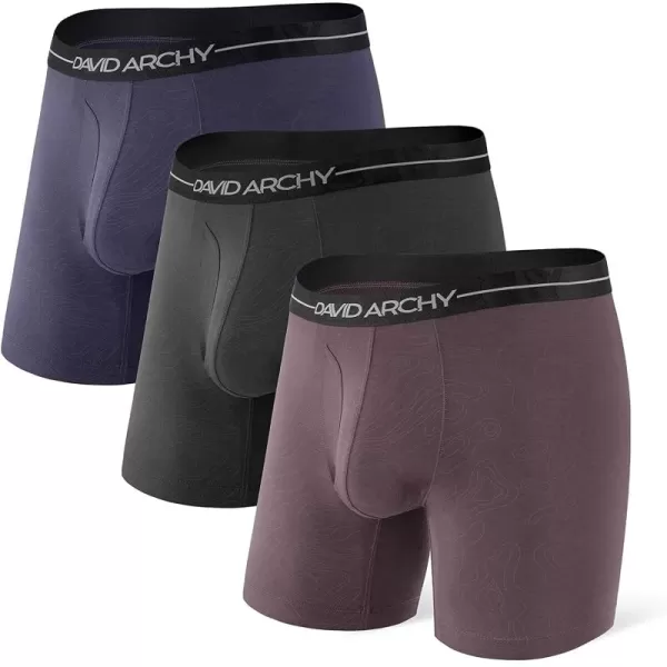 DAVID ARCHY Men's Soft Trunks Breathable Pouch Underwear 3, 4 or 6 Pack