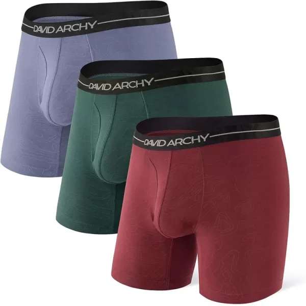 DAVID ARCHY Men's Soft Trunks Breathable Pouch Underwear 3, 4 or 6 Pack