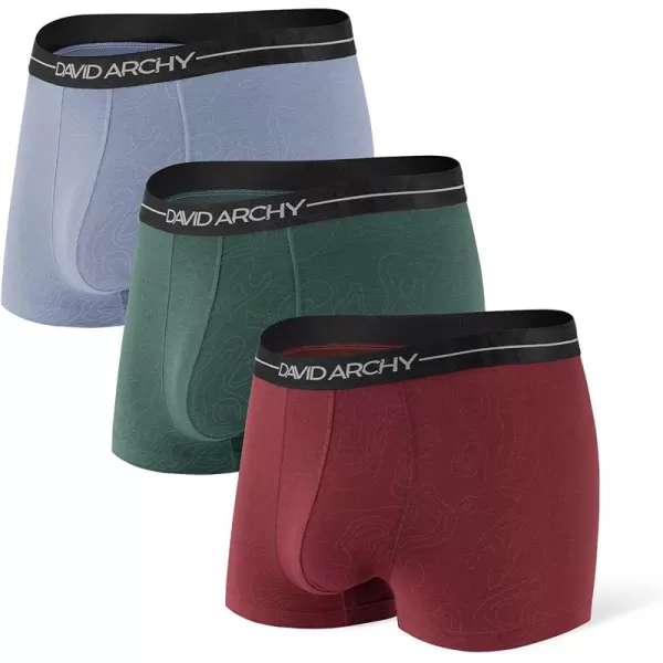 DAVID ARCHY Men's Soft Trunks Breathable Pouch Underwear 3, 4 or 6 Pack