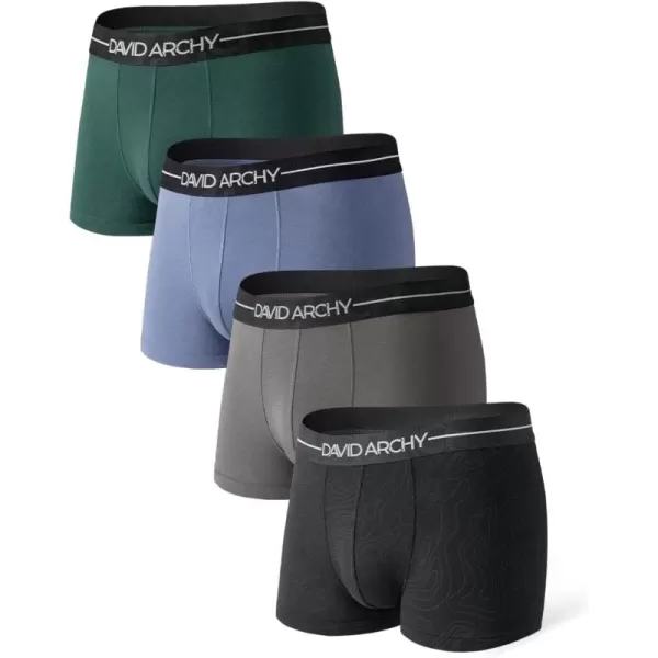 DAVID ARCHY Men's Soft Trunks Breathable Pouch Underwear 3, 4 or 6 Pack