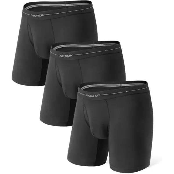 DAVID ARCHY Mens Underwear Ultra Soft Micro Modal Support Pouch Trunks Moisture Wicking Boxer Briefs for Men 3 or 4 Packs