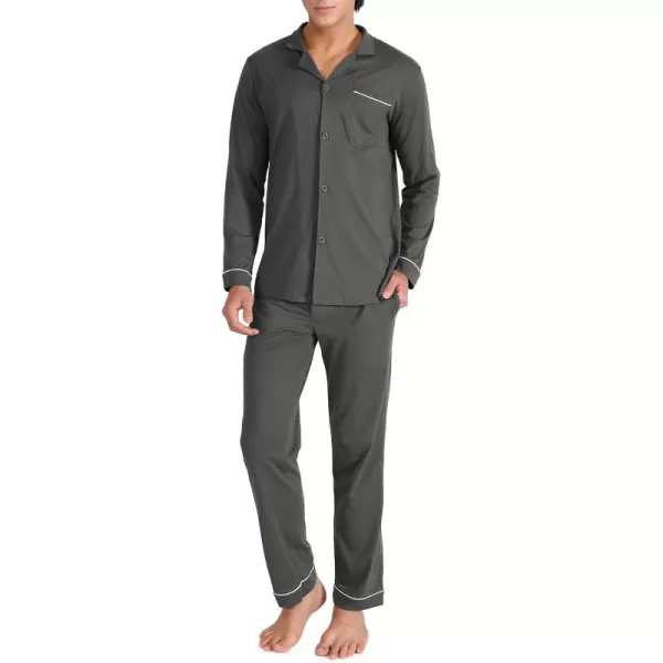 Men's Cotton Sleepwear Button-Down Pajamas Set