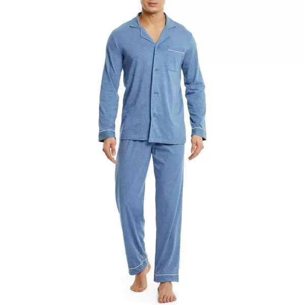 Men's Cotton Sleepwear Button-Down Pajamas Set