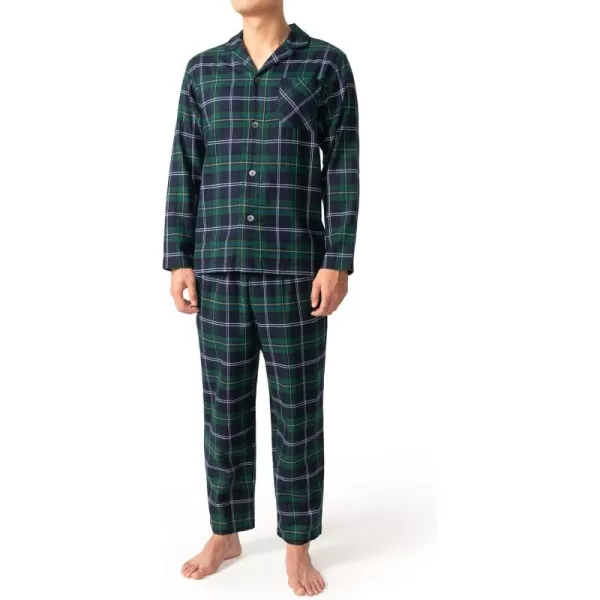 Men's Cotton Sleepwear Button-Down Pajamas Set