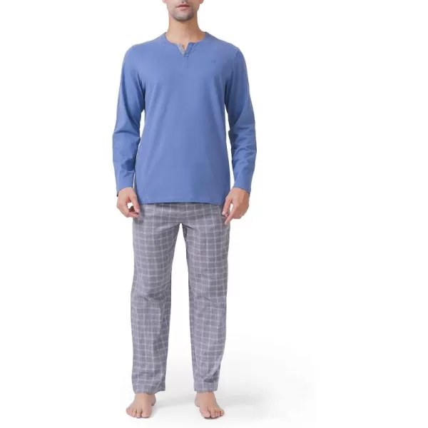 Men's Pajamas Set Long Tops and Bottoms Sleepwear Loungewear Pjs