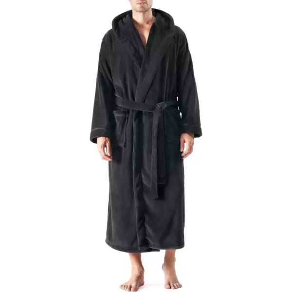 Men's Soft Fleece Plush Robe Full Length Long Bathrobe