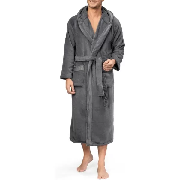 Men's Soft Fleece Plush Robe Full Length Long Bathrobe