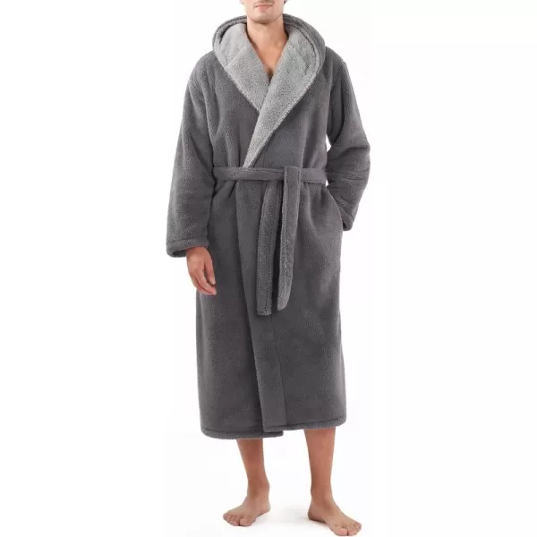 Men's Soft Fleece Plush Robe Full Length Long Bathrobe