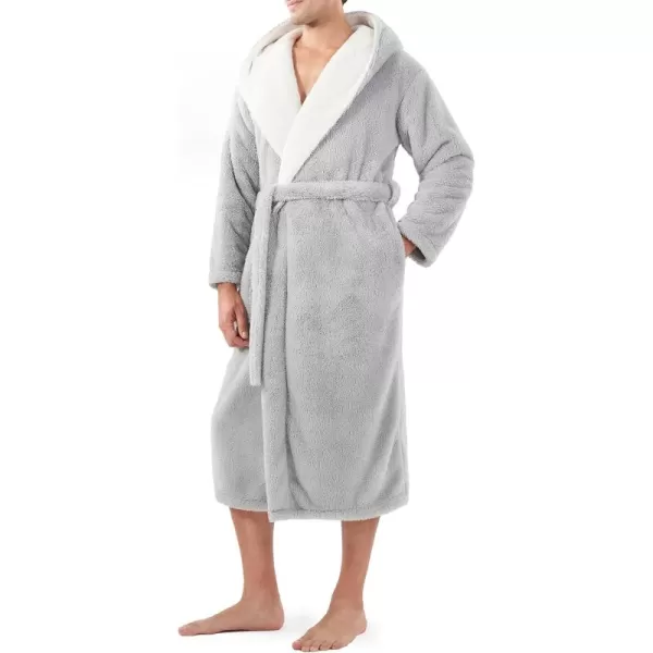 Men's Soft Fleece Plush Robe Full Length Long Bathrobe