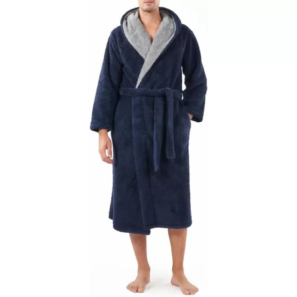 Men's Soft Fleece Plush Robe Full Length Long Bathrobe