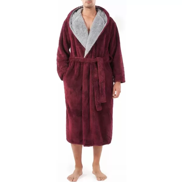 Men's Soft Fleece Plush Robe Full Length Long Bathrobe