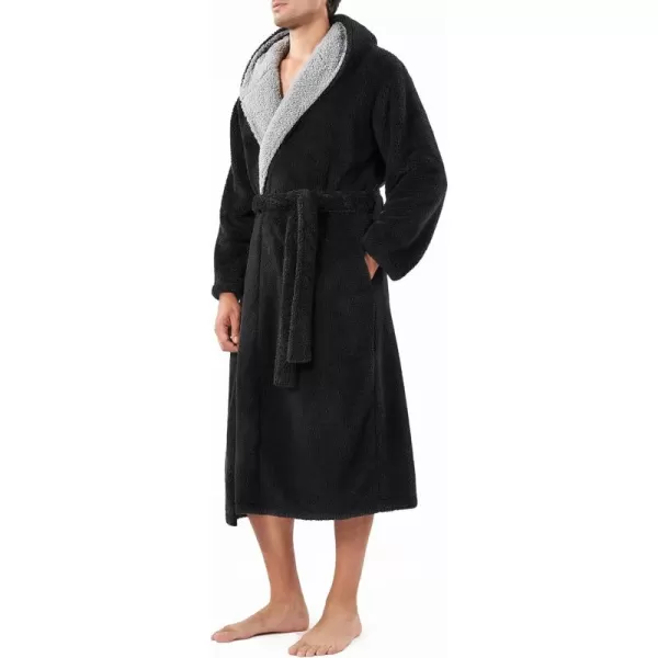 Men's Soft Fleece Plush Robe Full Length Long Bathrobe