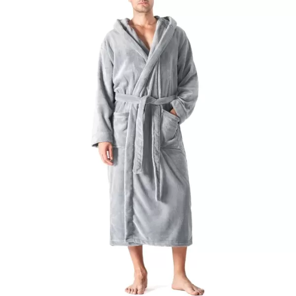 Men's Soft Fleece Plush Robe Full Length Long Bathrobe