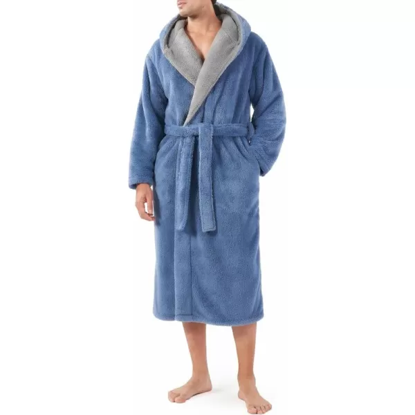 Men's Soft Fleece Plush Robe Full Length Long Bathrobe