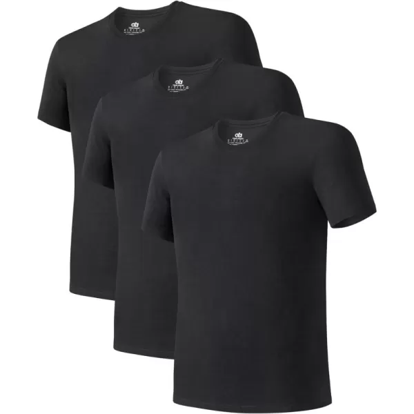 Men's Undershirt Bamboo Rayon Moisture-Wicking T-Shirts Stretch Crewneck/V-Neck Tees for Men, 3 or 5 Pack