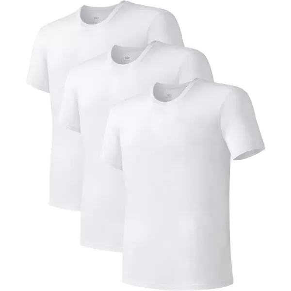 Men's Undershirt Bamboo Rayon Moisture-Wicking T-Shirts Stretch Crewneck/V-Neck Tees for Men, 3 or 5 Pack