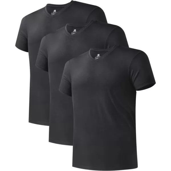 Men's Undershirt Bamboo Rayon Moisture-Wicking T-Shirts Stretch Crewneck/V-Neck Tees for Men, 3 or 5 Pack