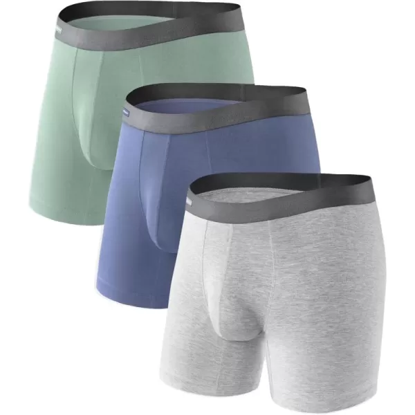 Mens Underwear Bamboo Rayon Boxer Briefs with Support Contour Pouch Soft and Comfortable Underwear for Men 3 Pack