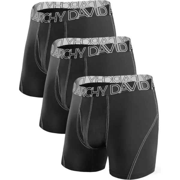 Mens Underwear Mesh Quick Dry Polyamide Boxer Briefs Active Sports Soft Breathable Underwear in 3 Pack