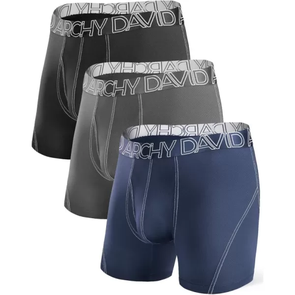 Mens Underwear Mesh Quick Dry Polyamide Boxer Briefs Active Sports Soft Breathable Underwear in 3 Pack