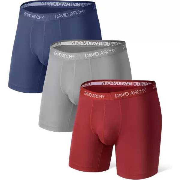 Mens Underwear Quick Dry Boxer Briefs Sports Breathable Underwear in 3 Pack No Fly