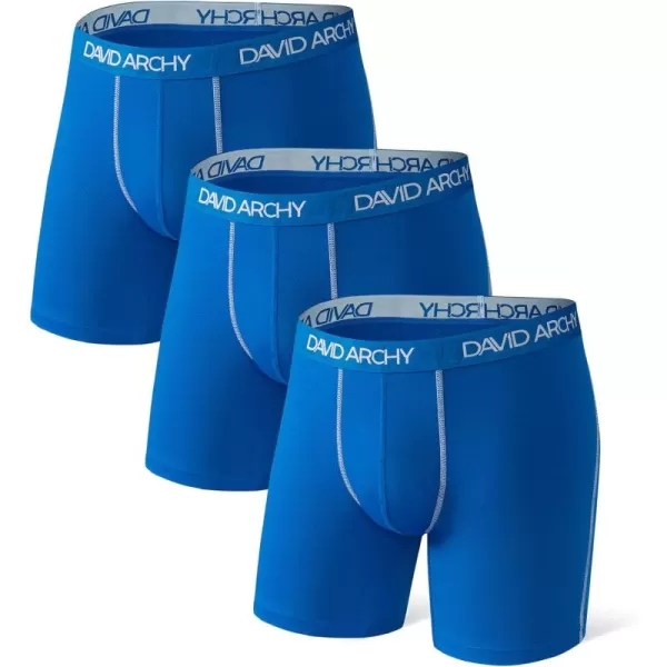 Mens Underwear Quick Dry Boxer Briefs Sports Breathable Underwear in 3 Pack No Fly