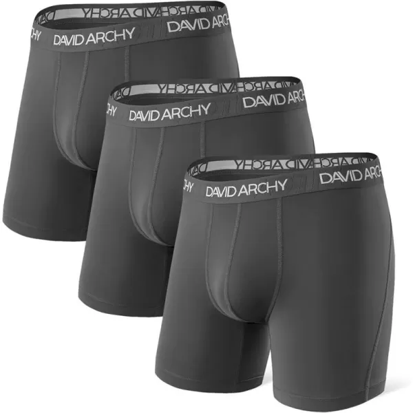 Mens Underwear Quick Dry Boxer Briefs Sports Breathable Underwear in 3 Pack No Fly