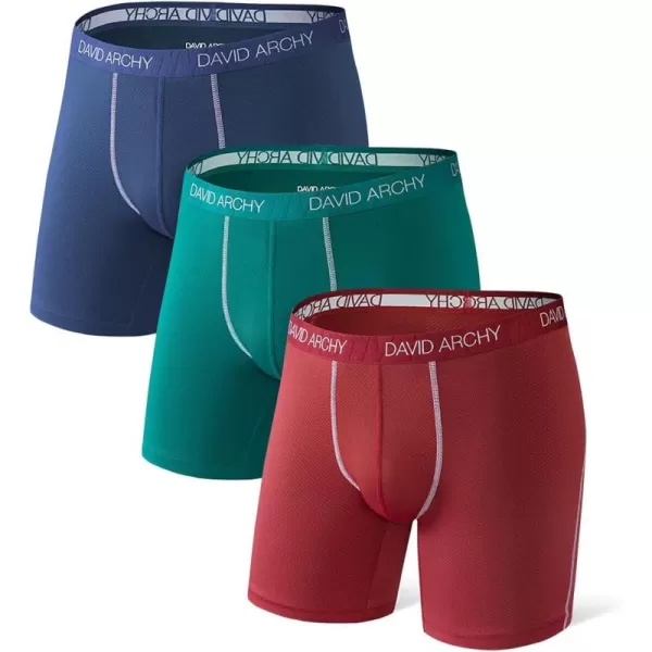 Mens Underwear Quick Dry Boxer Briefs Sports Breathable Underwear in 3 Pack No Fly