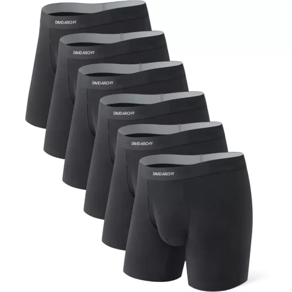 Mens Underwear ComfortSoft Moisture-Wicking,Breathable Cotton Boxer Briefs for Men 6 Pack