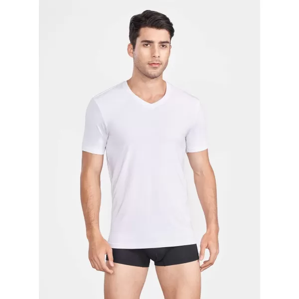 DAVID ARCHY Men's Anti-Odor Micro Modal Undershirt V-Neck Tees Ultra Comfy T-Shirts for Men 3 Pack