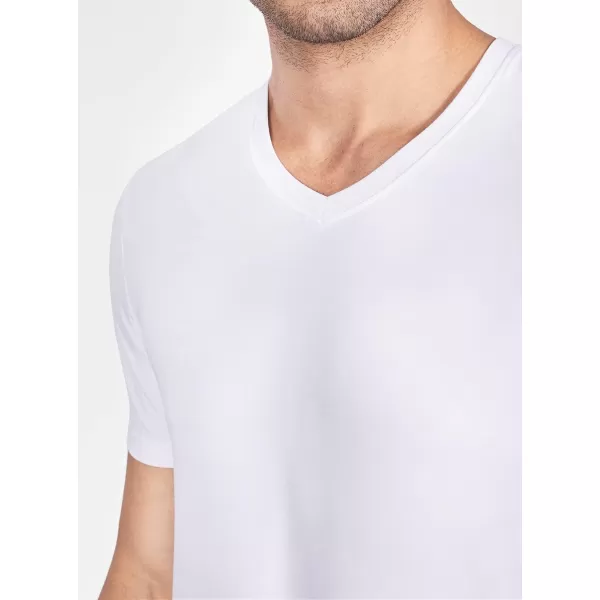 DAVID ARCHY Men's Anti-Odor Micro Modal Undershirt V-Neck Tees Ultra Comfy T-Shirts for Men 3 Pack