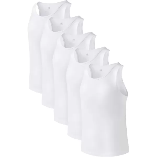 imageDAVID ARCHY Mens Tank Top Bamboo Rayon Undershirts Tank Shirt MoistureWicking AShirt for Men 3 or 5 PackWhite  5pack