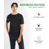 imageDAVID ARCHY Mens Cool ampamp Dry Undershirt Rayon Made from Bamboo T Shirts MoistureWicking Heather Tees for Men 3PackCrewneck  BlackHeather Olive GreenHeather Dark Gray