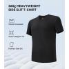 imageDAVID ARCHY Mens Heavyweight TShirt 260g Cotton Sorona MoistureWicking Shirts Stretch Side Slit Tees for Men 1PackBlack