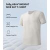 imageDAVID ARCHY Mens Heavyweight TShirt 260g Cotton Sorona MoistureWicking Shirts Stretch Side Slit Tees for Men 1PackHeather Light Grey