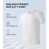 imageDAVID ARCHY Mens Heavyweight TShirt 260g Cotton Sorona MoistureWicking Shirts Stretch Side Slit Tees for Men 1PackWhite