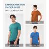 imageDAVID ARCHY Mens Undershirt Bamboo Rayon MoistureWicking TShirts Stretch CrewneckVNeck Tees for Men 3 or 5 PackCrewneck  High Tide BlueAquifer GreenTomato Cream