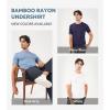 imageDAVID ARCHY Mens Undershirt Bamboo Rayon MoistureWicking TShirts Stretch CrewneckVNeck Tees for Men 3 or 5 PackIceberg