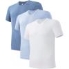 V-neck - Light Blue/Heather Moonlight Blue/White