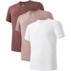 imageDAVID ARCHY Mens Undershirts Micro Modal Ultra Soft TShirts Stretch MoistureWicking CrewneckVNeck Tees for Men 3PackVneck  CoffeeCamelWhite