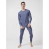 imageDAVID ARCHY Mens Thermal Underwear Set Winter Warm Base Layers Thermal Top and Bottoms Long Johns SetBice Stripe  Thermal Set  Polyester