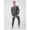 imageDAVID ARCHY Mens Thermal Underwear Set Winter Warm Base Layers Thermal Top and Bottoms Long Johns SetHeather Black Stripe  Thermal Set  Polyester