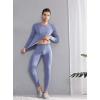 imageDAVID ARCHY Mens Thermal Underwear Set Winter Warm Base Layers Thermal Top and Bottoms Long Johns SetHeather Moonlight Blue