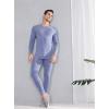 imageDAVID ARCHY Mens Thermal Underwear Set Winter Warm Base Layers Thermal Top and Bottoms Long Johns SetHeather Moonlight Blue